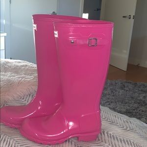 Kids Pink Almost New Hunter Rainboots